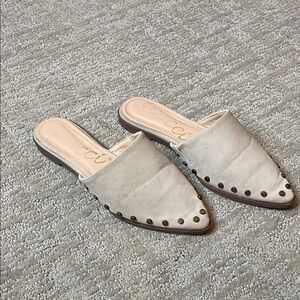 CCOCCI Light Beige Studded Mules